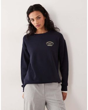 GANT Small Vintage Logo Crew Neck Sweatshirt - Blue