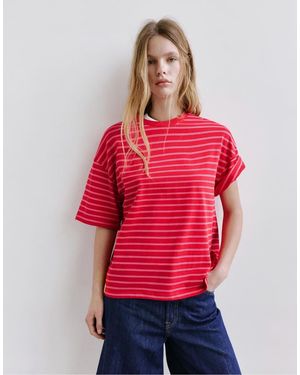 Pull&Bear Oversize Short Sleeve T-Shirt - Red