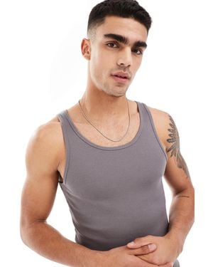 ASOS Capsule Collection Rib Muscle Vest - Gray