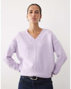 Mango Teen Maglione Con Scollo A V Lilla - Viola
