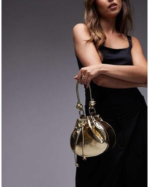 TOPSHOP Gabs Ruched Drawstring Bell Bag - Black