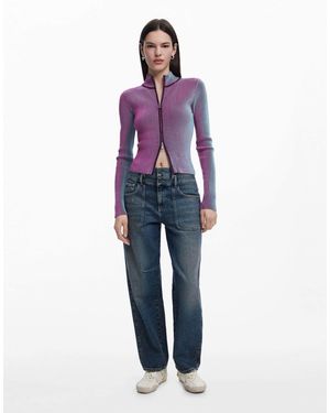 Desigual Veste en maille à double fermeture éclair - Violet