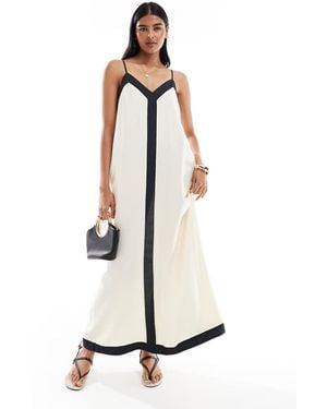 Vero Moda Contrast Trim Cami Maxi Dress - White