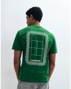 Lacoste Classic Fit Graphic Logo T-shrit With Back Print - Green
