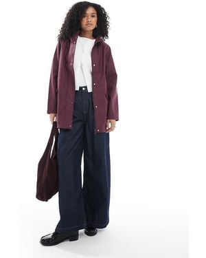 Vero Moda Coated Rain Jacket With Hood - Blue