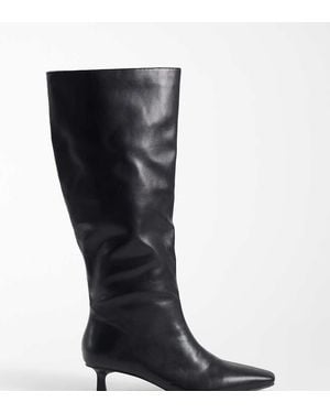 Public Desire Sandra Kitten Heel Knee Boots - Black