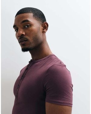 ASOS T-Shirt Serafino Attillata - Viola