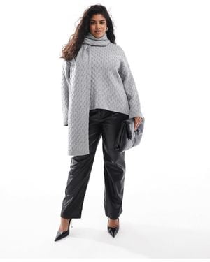 4th & Reckless Pull en maille torsadée avec écharpe - Gris