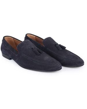 OFF THE HOOK Emerson Suede Leather Tassel Loafers - Blue