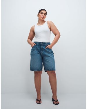 ASOS Asos Design Curve Denim Bermuda Short - Blue