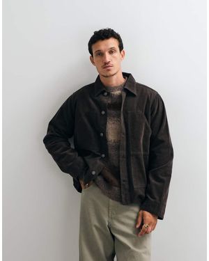 AllSaints Mukesh Corduroy Denim Overshirt - Zwart