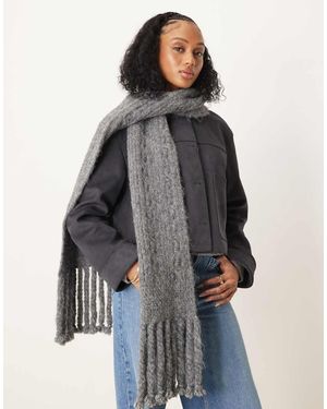 ASOS Bufanda De Punto De Ochos De Mezcla De Lana De - Gris