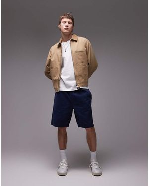 TOPMAN Chinoshort Van Katoen Met Wassing - Blauw