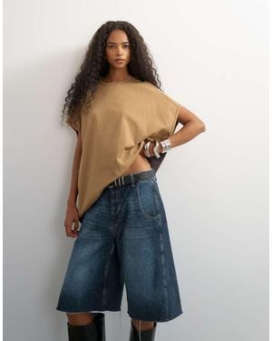 TOPSHOP Oversized Colour Block Cirkeltanktop - Blauw