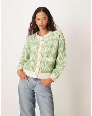 Y.A.S Button Down Knitted Cardigan - Green