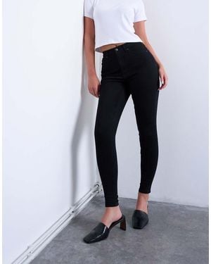 Topshop Hourglass Vaqueros Negros De Talle Alto Jamie De - Gris
