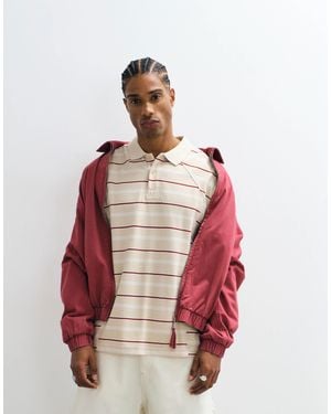 Weekday Boxy Fit Polo T-Shirt With Seam Detail - Red