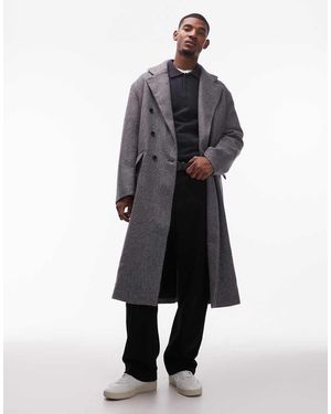 AllSaints Abrigo De Sastre Gris Ezra De -Negro - Azul