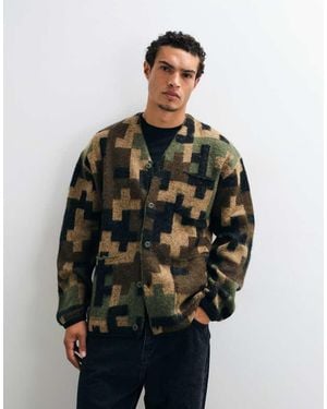 Stan Ray Knitted Wool Mix Mohair Cardigan - Green
