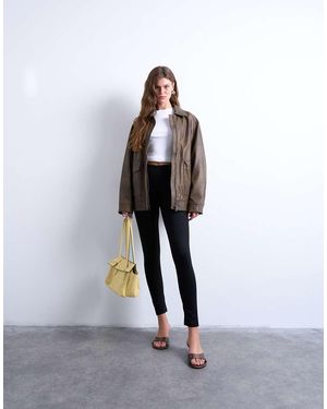 TOPSHOP Leggings Largos Negros De - Blanco