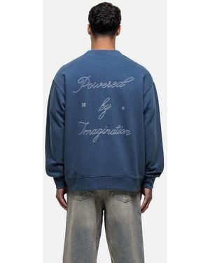 Good For Nothing Sudadera Azul Grisáceo Con Estampado Gráfico De La Marca Imaginary De