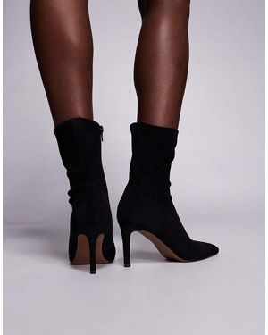 ASOS Wide Fit Rover Heeled Leather Boots in Black Lyst UK