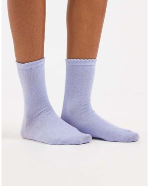 Pieces Sokken Met Glitter - Paars