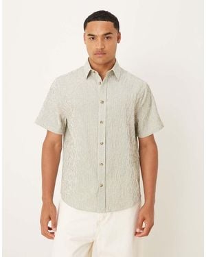 ASOS Regular Fit Seersucker Stripe Shirt - White