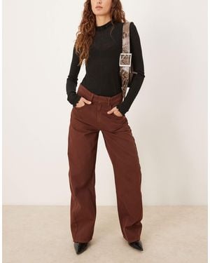 Mango Carol 100% Cotton baggy Jean - Brown