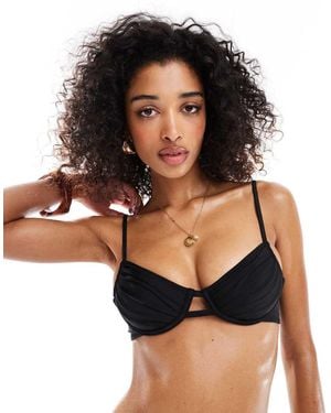Miss Selfridge Mix And Match Strappy Cup Bikini Top - Black