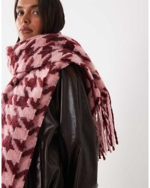 ASOS Geweven Sjaal Met Pied-De-Poule - Rood