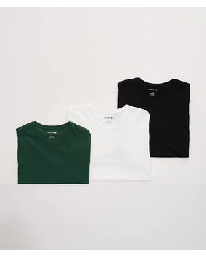 Lacoste Confezione Da 3 T-Shirt Nera, Bianca E Verde