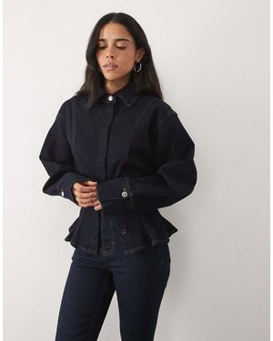 Miss Selfridge Denim Overhemd Met Ballonmouwen - Rood