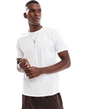 Brave Soul T-shirt à manches courtes et ourlet brut - Blanc