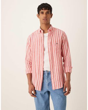 GANT Regular Cotton Linen Mix Shirt - Red