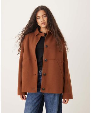 ASOS Slouchy Formal Harrington Jacket - Brown
