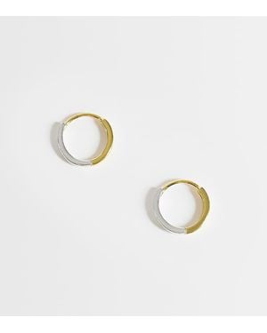 Kingsley Ryan Mixed Metal Square Cut Hoops - Metallic