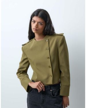 ASOS Tailored Boxy Button Down Jacket - Green