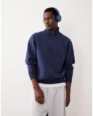 Abercrombie & Fitch Ypb Quarter Zip Workout Sweatshirt - Blue
