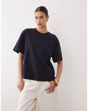 Mango 100% Cotton Boxy T-shirt - Blue