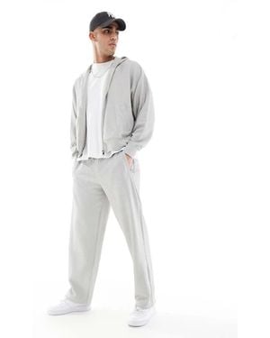 Bershka Seersucker Co-ord joggers - White