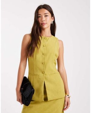 Vero Moda Tailored O-neck Waistcoat Co-ord - Green