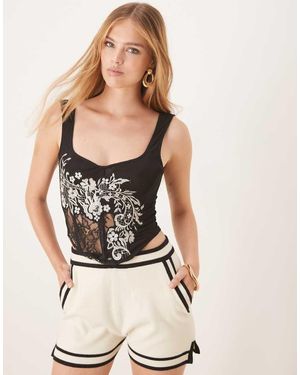 ASOS Top A Corsetto - Nero