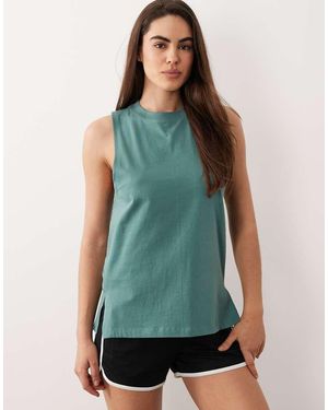 4505 Icon Cotton Drop Armhole Vest With Quick Dry Finish - Green