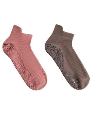 Oysho 2 Pairs Of Polyamide Blend Yoga And Pilates Trainer Socks - Pink