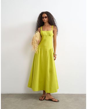 TOPSHOP Dropped Waist Maxi Dress - Yellow