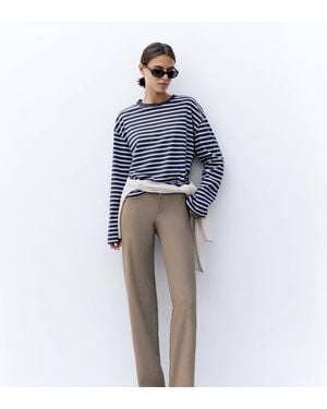 Pull&Bear Tall Straight Leg Trousers - Grey