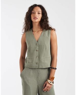 Pieces Mix & Match Tailored Waistcoat - Green