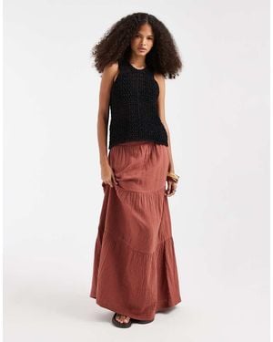 Pieces Boho Tiered Maxi Skirt