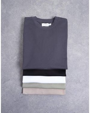 TOPMAN 5 Pack Relaxed Fit T-shirt - Blue